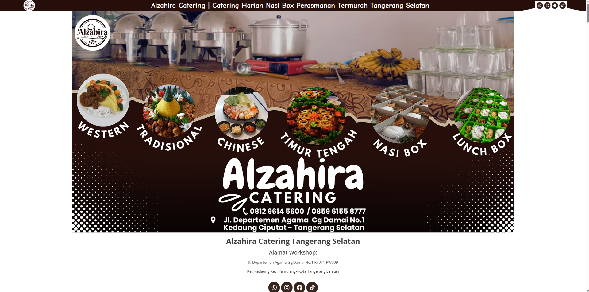 Preview website Al Zahira Catering