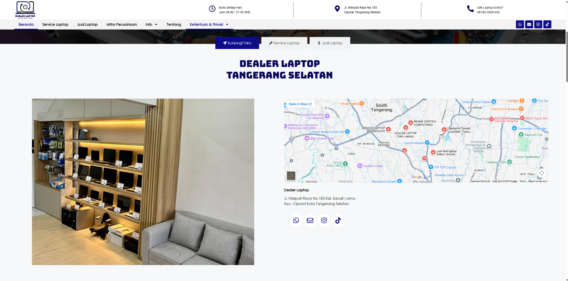 Preview website Dealer Laptop
