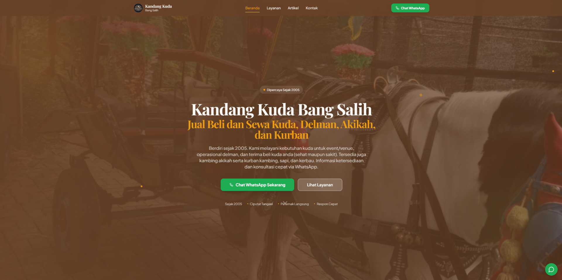 Preview website Kandang Kuda Bang Salih