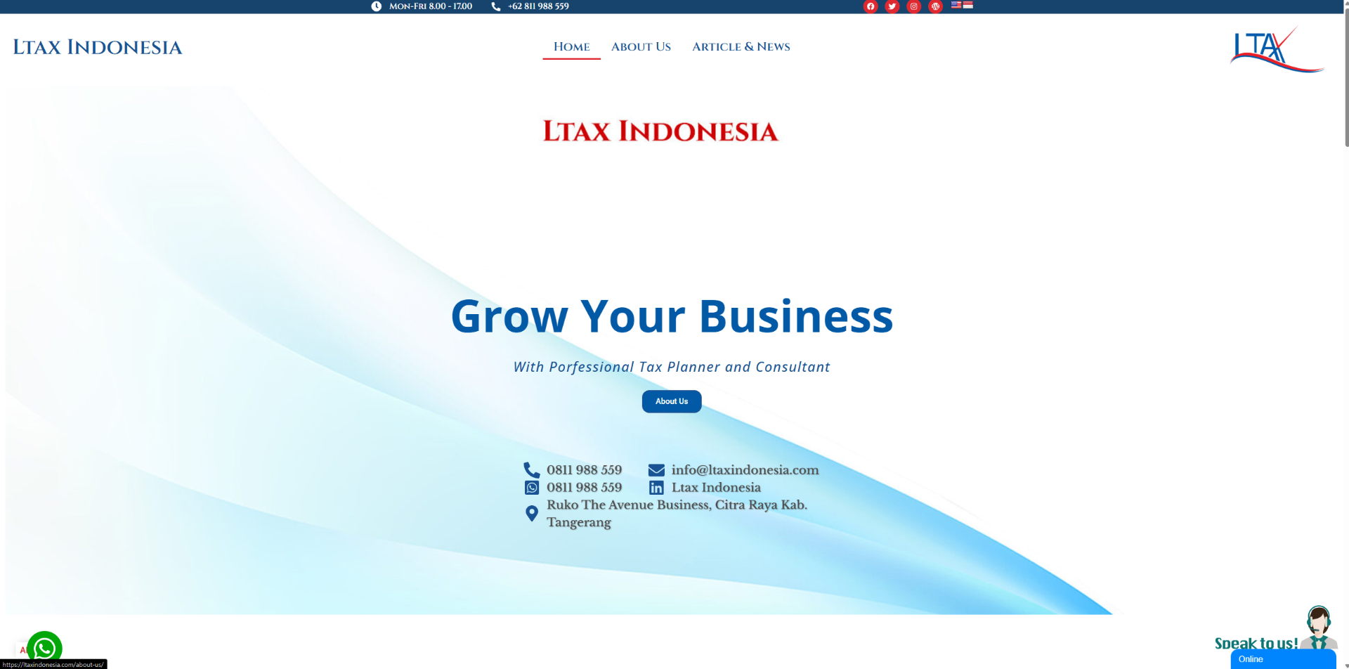 Preview website LTax Indonesia